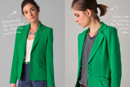 green jacket nanette lepore alice + olivia
